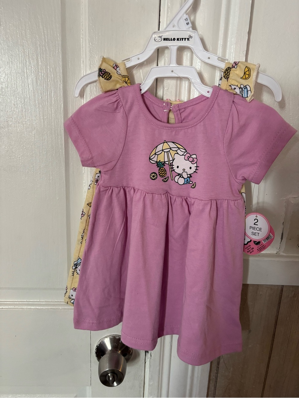Hello Kitty Purple-Pink Short Sleeve Dress with Lemon Accent Layer